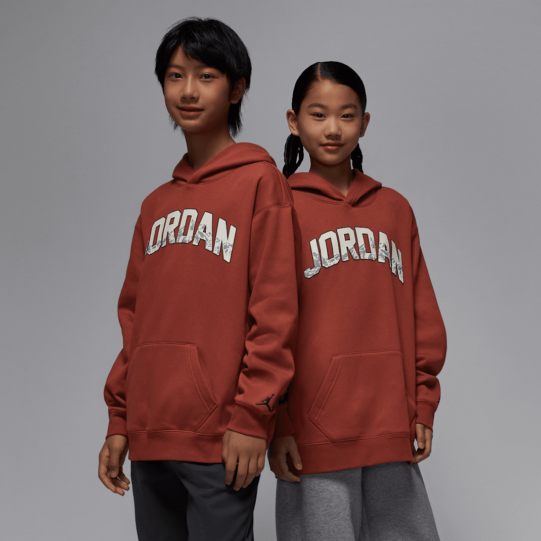 Jordan Big Kids' Gift Giving Mountain Pullover Hoodie - Redstone